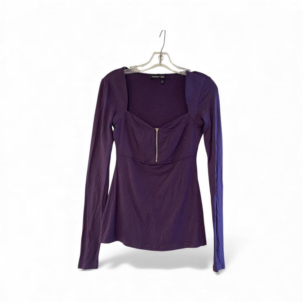 Patty Boutik Purple Long Sleeve Top with Front Zipper XS NWT - Picture 2 of 6